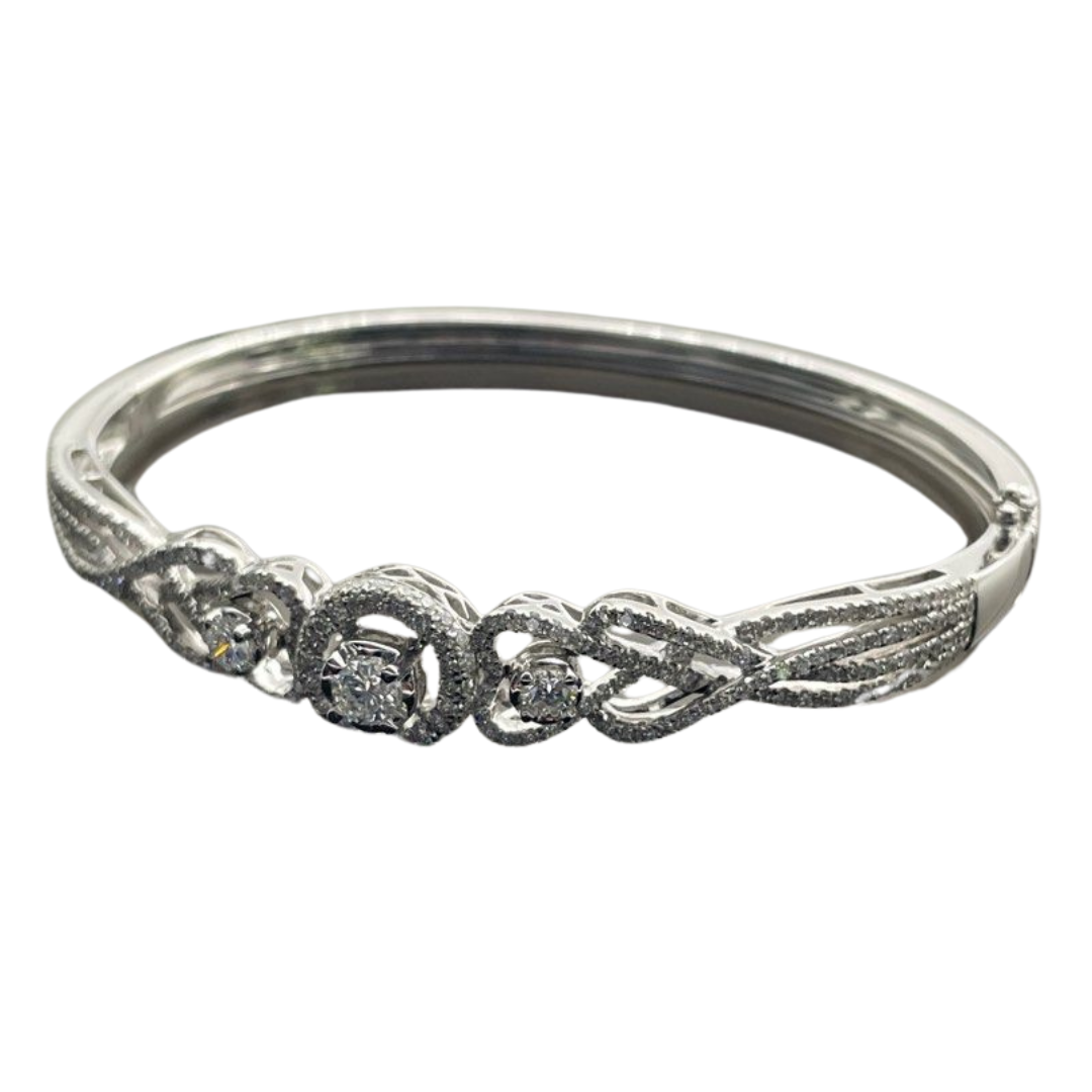 750 White Gold Diamond Bangle