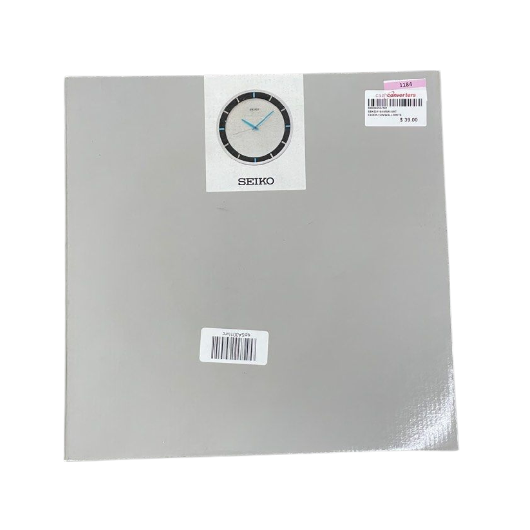 Seiko 12 Inch Mari Art Deco Wall Clock, Matte White