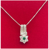 PT900/850 Emerald & Diamond Necklace with Cert