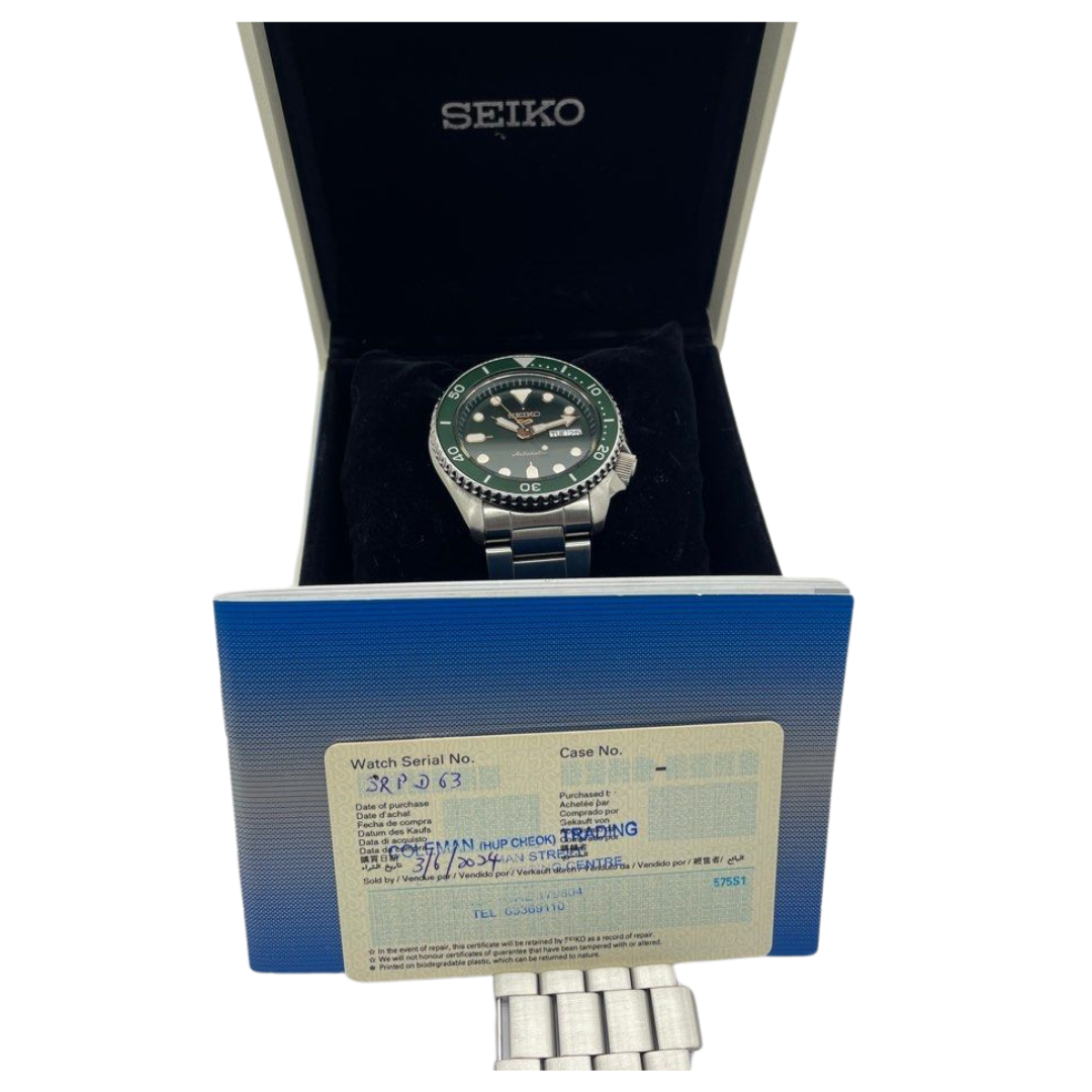 Seiko 5 Sports SRPD63 42.5mm Automatic Green Dial Watch