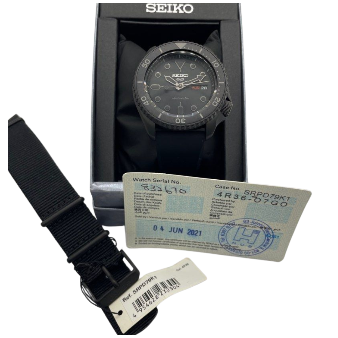 Seiko 5 Sports SRPD79K1 42.5mm Automatic Stealth Black Watch