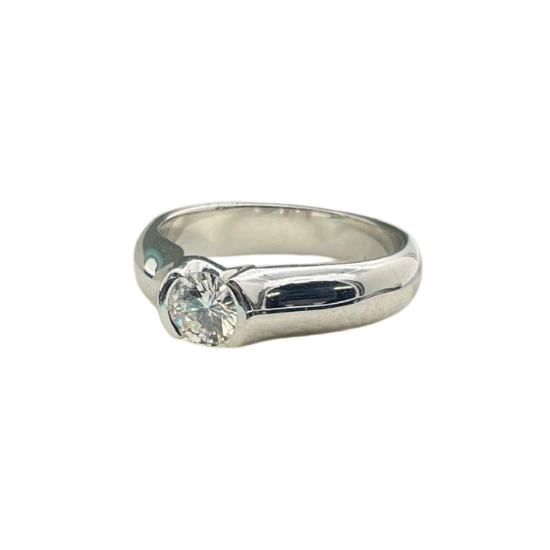 750 White Gold Diamond Ring, D1=0.50 carat