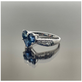 750 White Gold Blue Sapphire & Diamond Ring
