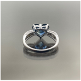 750 White Gold Blue Sapphire & Diamond Ring