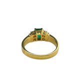 750 Yellow Gold Emerald & Diamond Ring