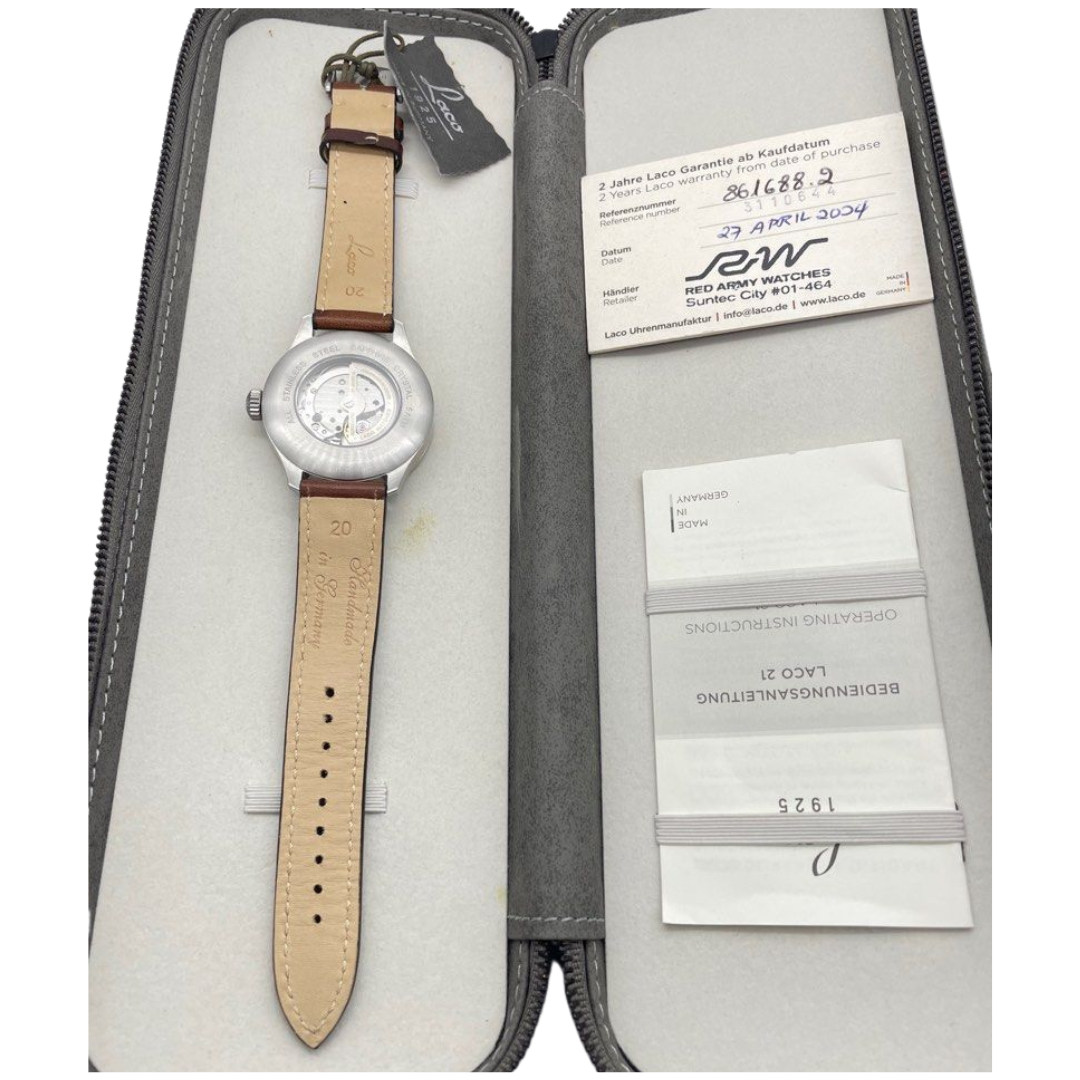 Laco Augsburg 42mm Automatic Black Dial Watch