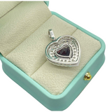 Natural Garnet & Diamond Pendant set in 750 White Gold