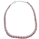 18K White Gold Natural Ruby Necklace