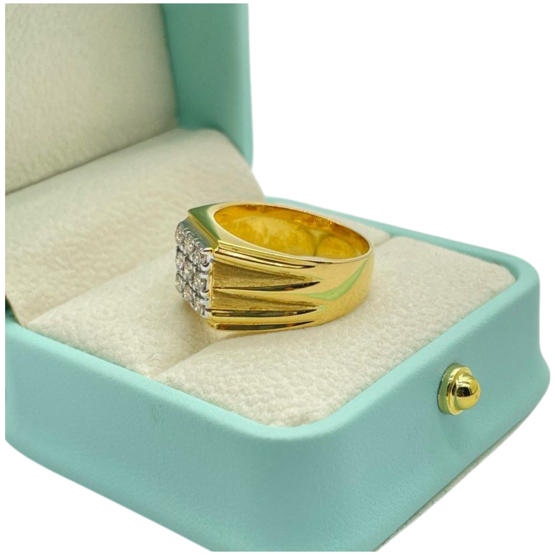 20K Yellow Gold Men’s Diamond Ring