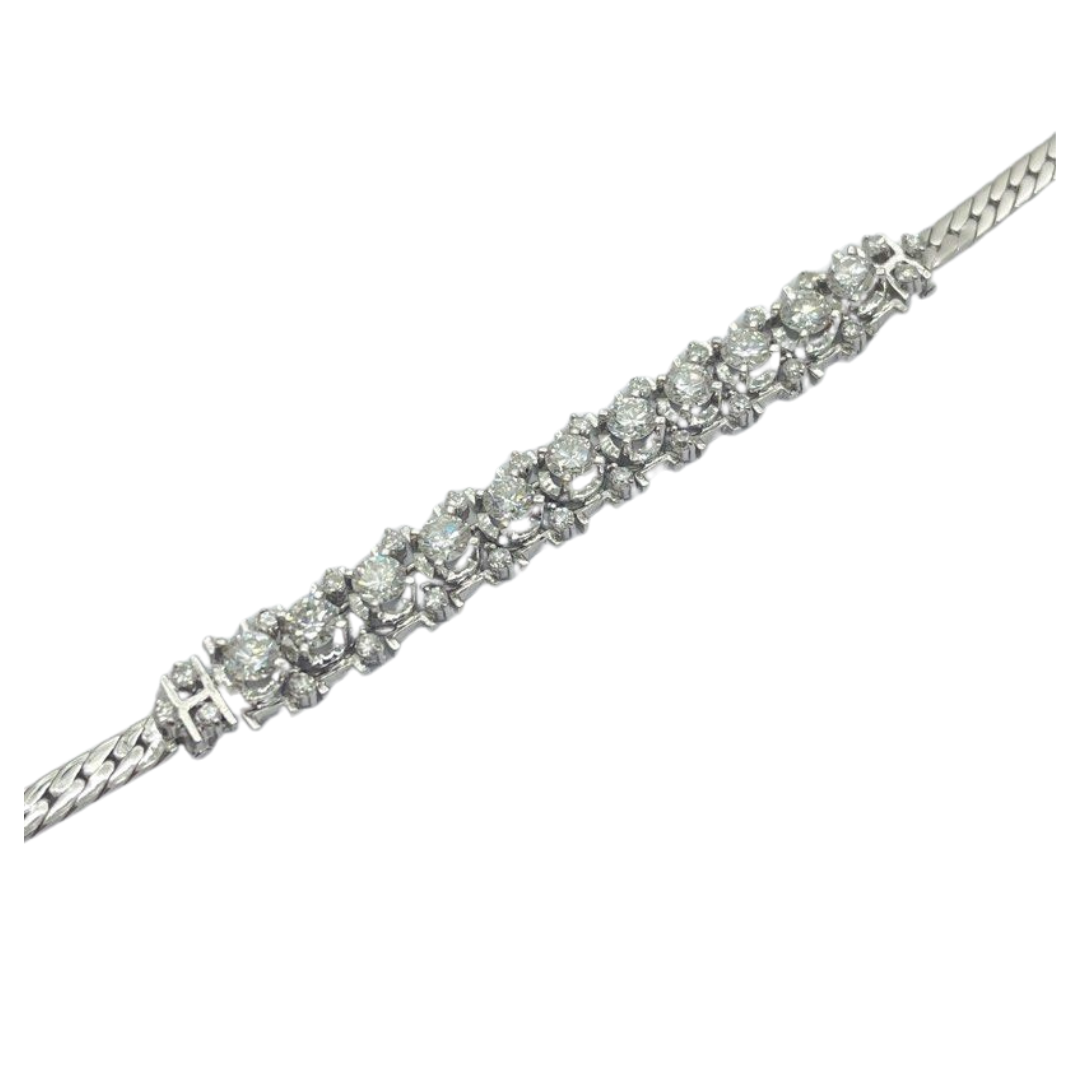 14K White Gold Diamond Bracelet