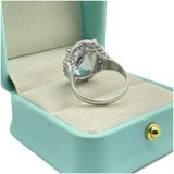 PT900 Natural Aquamarine & Diamond Ladies Ring