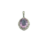 PT900 Un-heated Sapphire & Diamond Pendant