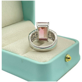 PT900 Pink Tourmaline & Diamond Ladies Ring