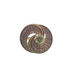 18K Yellow Gold Pink Stone & Diamond Ladies Ring
