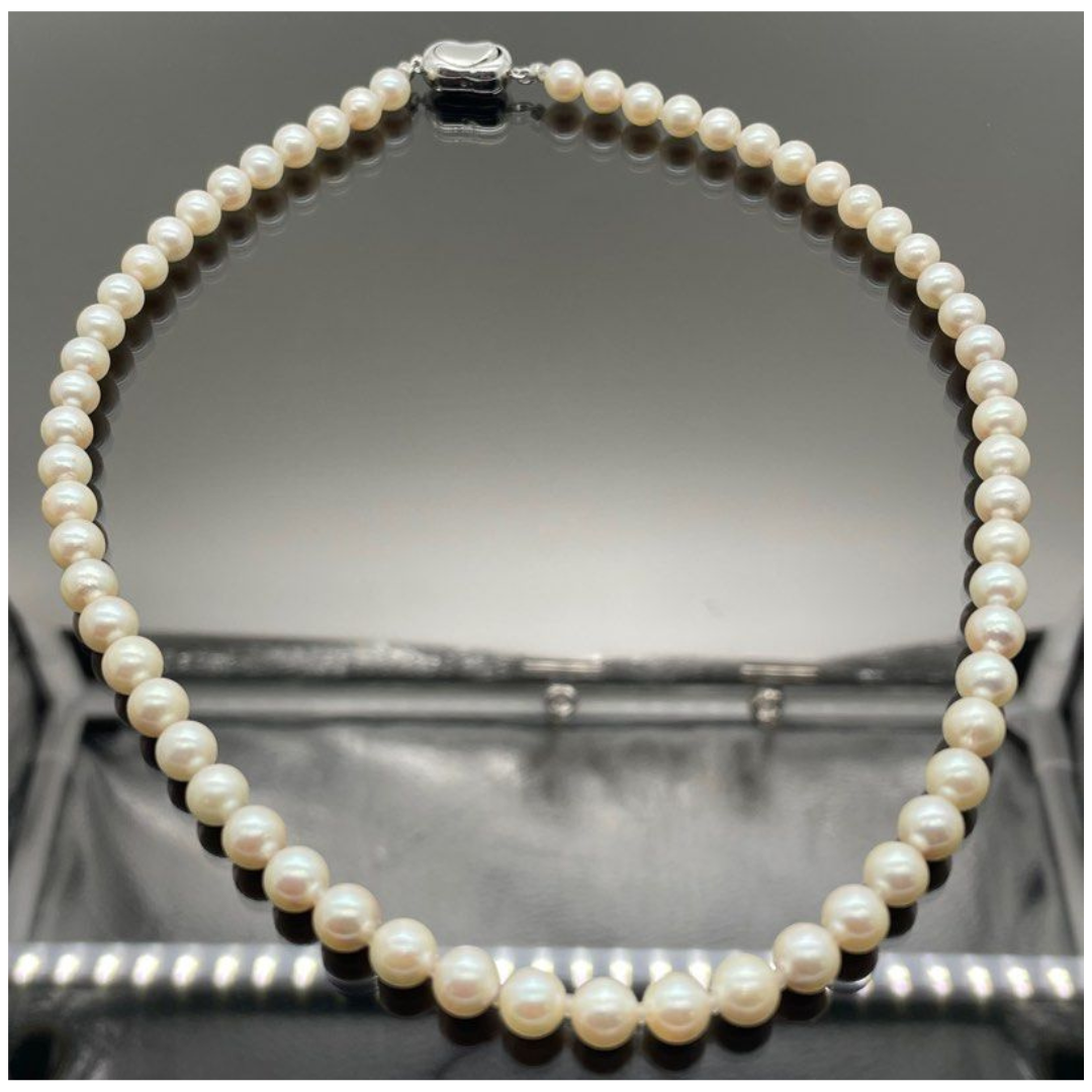 Akoya Pearl Necklace 925 Silver Clasp
