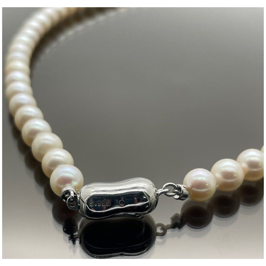 Akoya Pearl Necklace 925 Silver Clasp