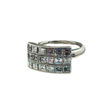 PT900 Natural Emerald Cut Diamond Ring with Cert