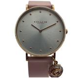Coach Perry Pink Leather Silver Dial 36mm Quartz Watch