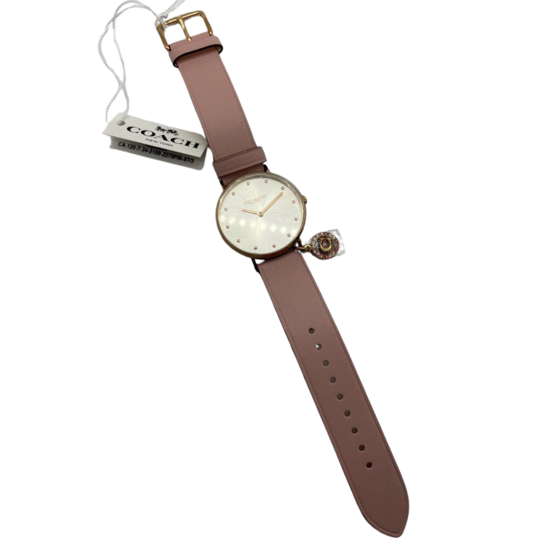 Coach Perry Pink Leather Silver Dial 36mm Quartz Watch