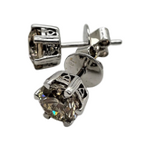 18KWG Diamond Earring, D2 = 2.14cts