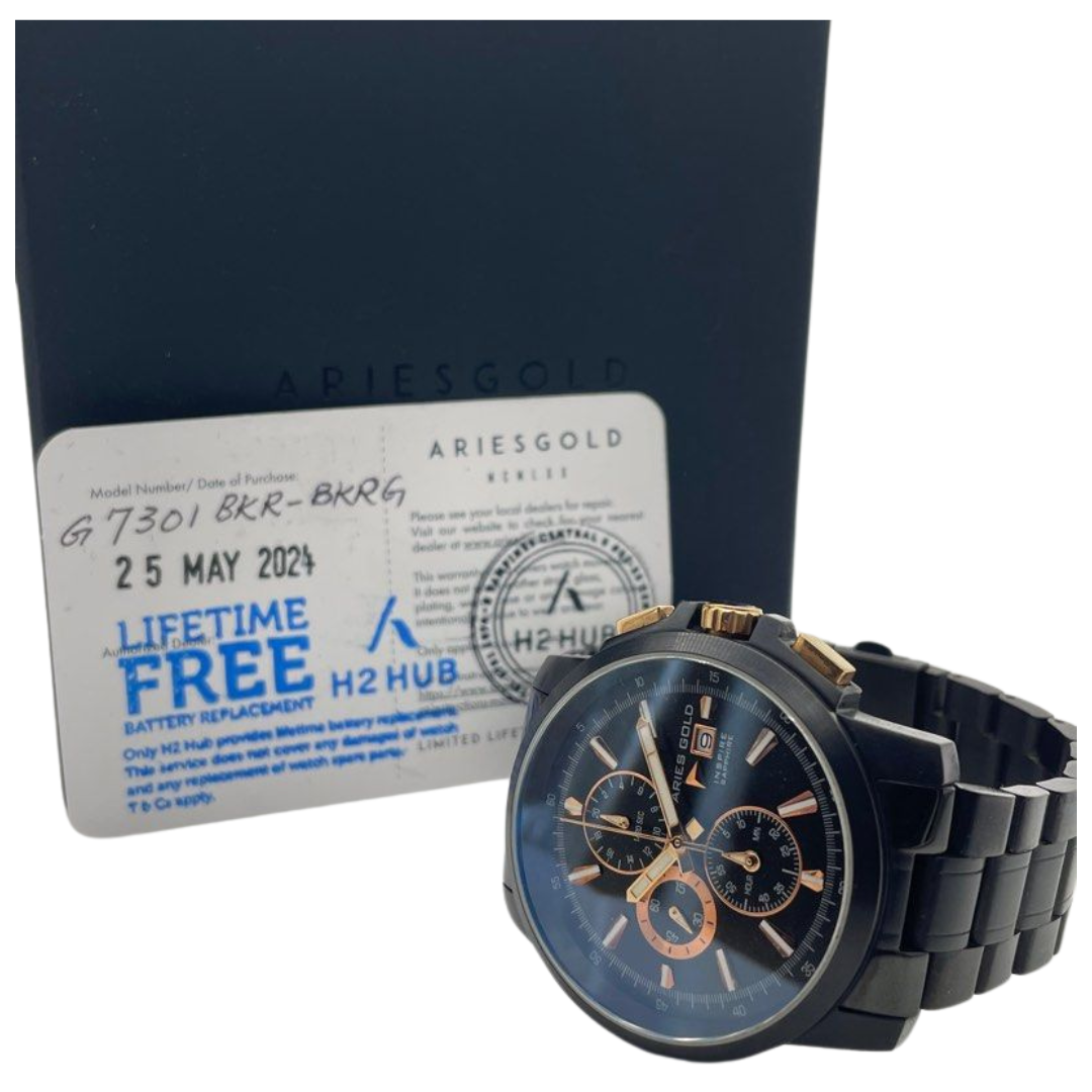 Aries Gold Inspire Contender Black 42.5mm Chronograph Quartz Watch