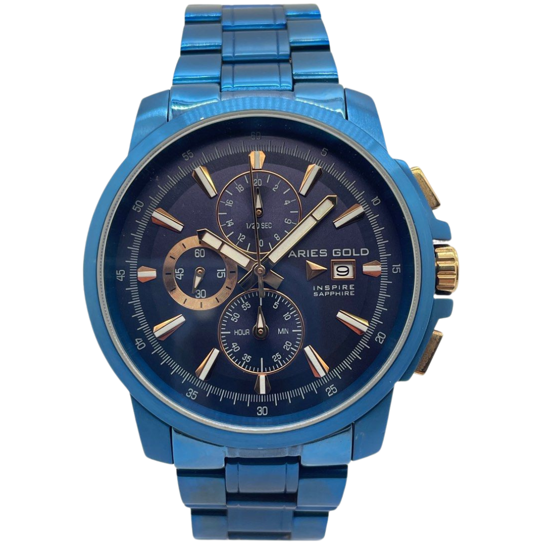 Aries Gold Inspire Contender 42.5mm Chronograph Quartz Blue Dial Watch