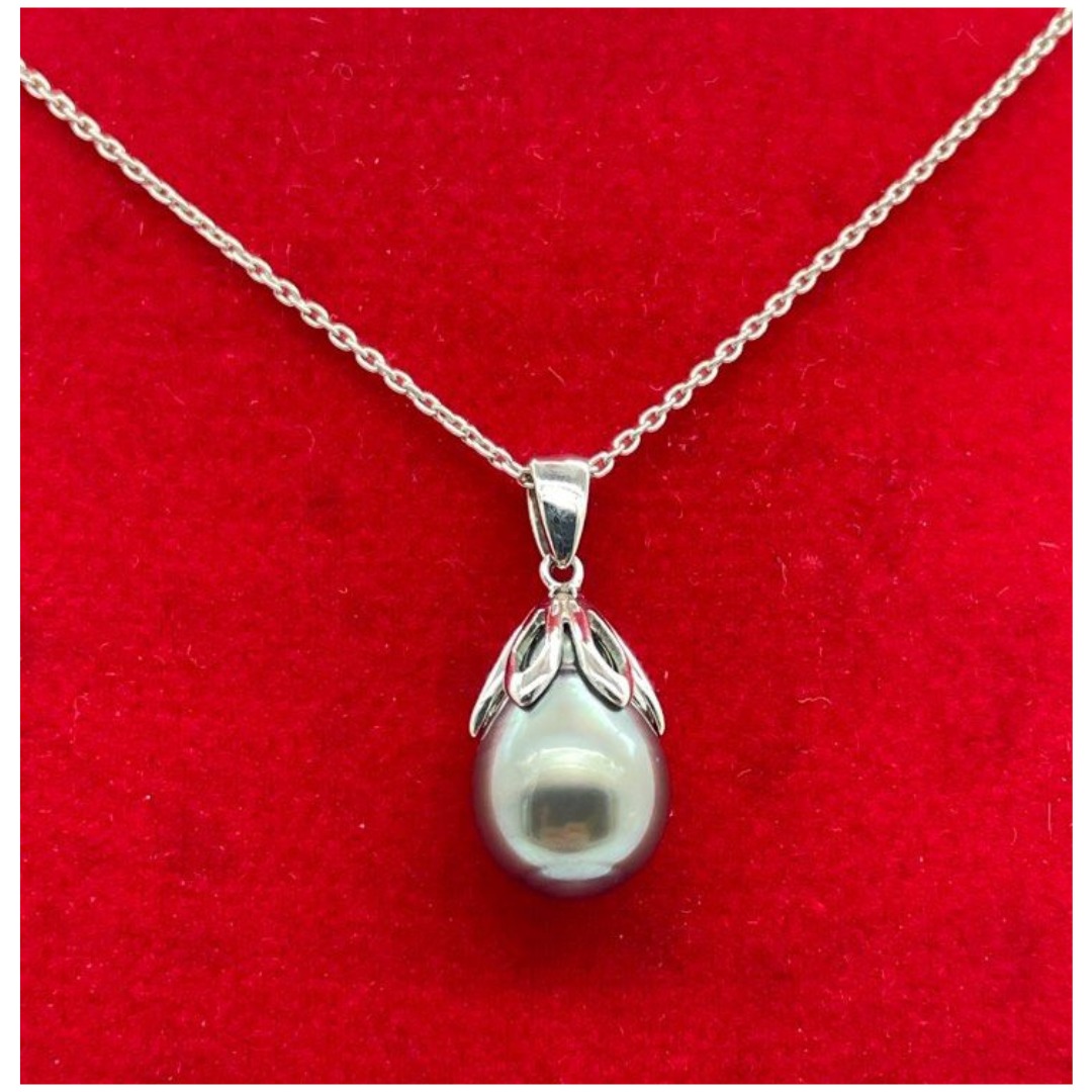 18K White Gold South Sea Pearl Necklace with Cert