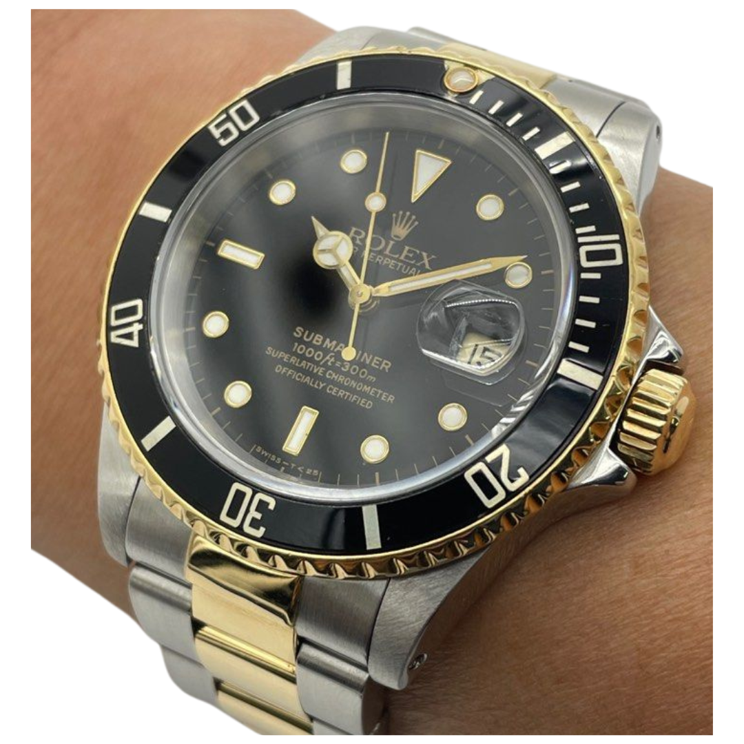 Rolex Submariner 16613 Half Gold 40mm Automatic Watch