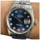 Rolex Datejust 16234 36mm Diamond Blue Dial Automatic Watch