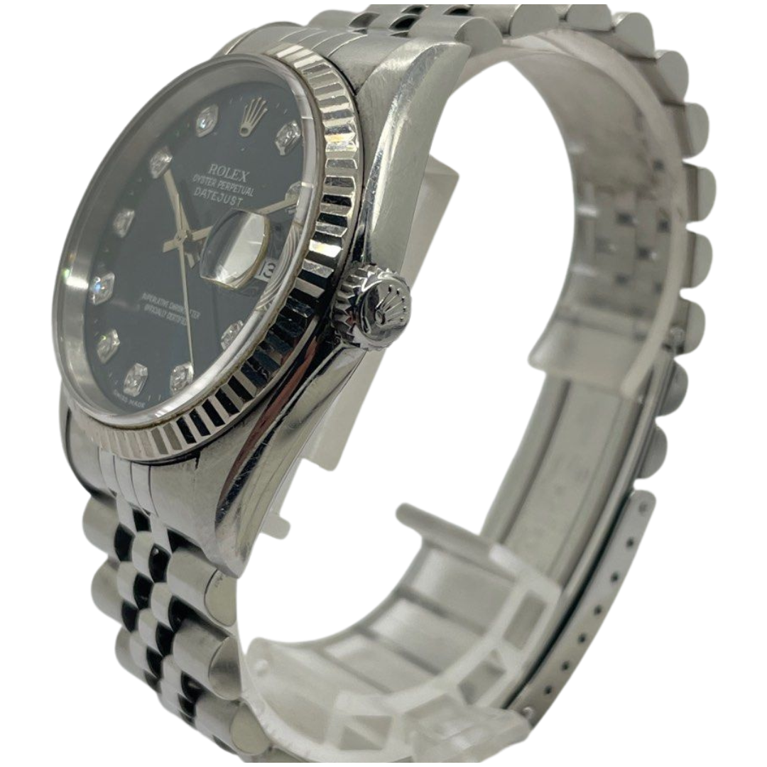 Rolex Datejust 16234 36mm Diamond Blue Dial Automatic Watch