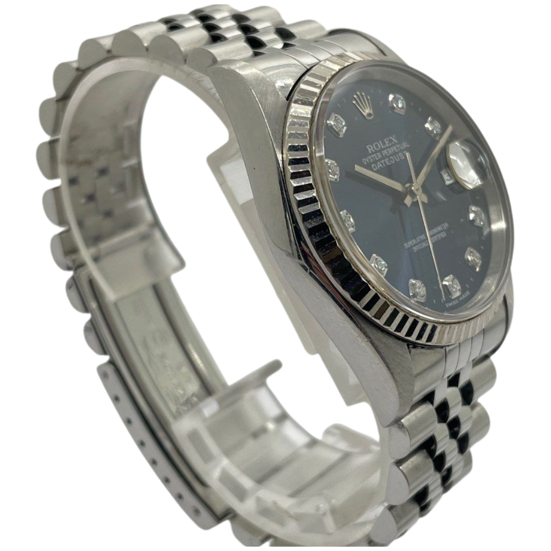 Rolex Datejust 16234 36mm Diamond Blue Dial Automatic Watch