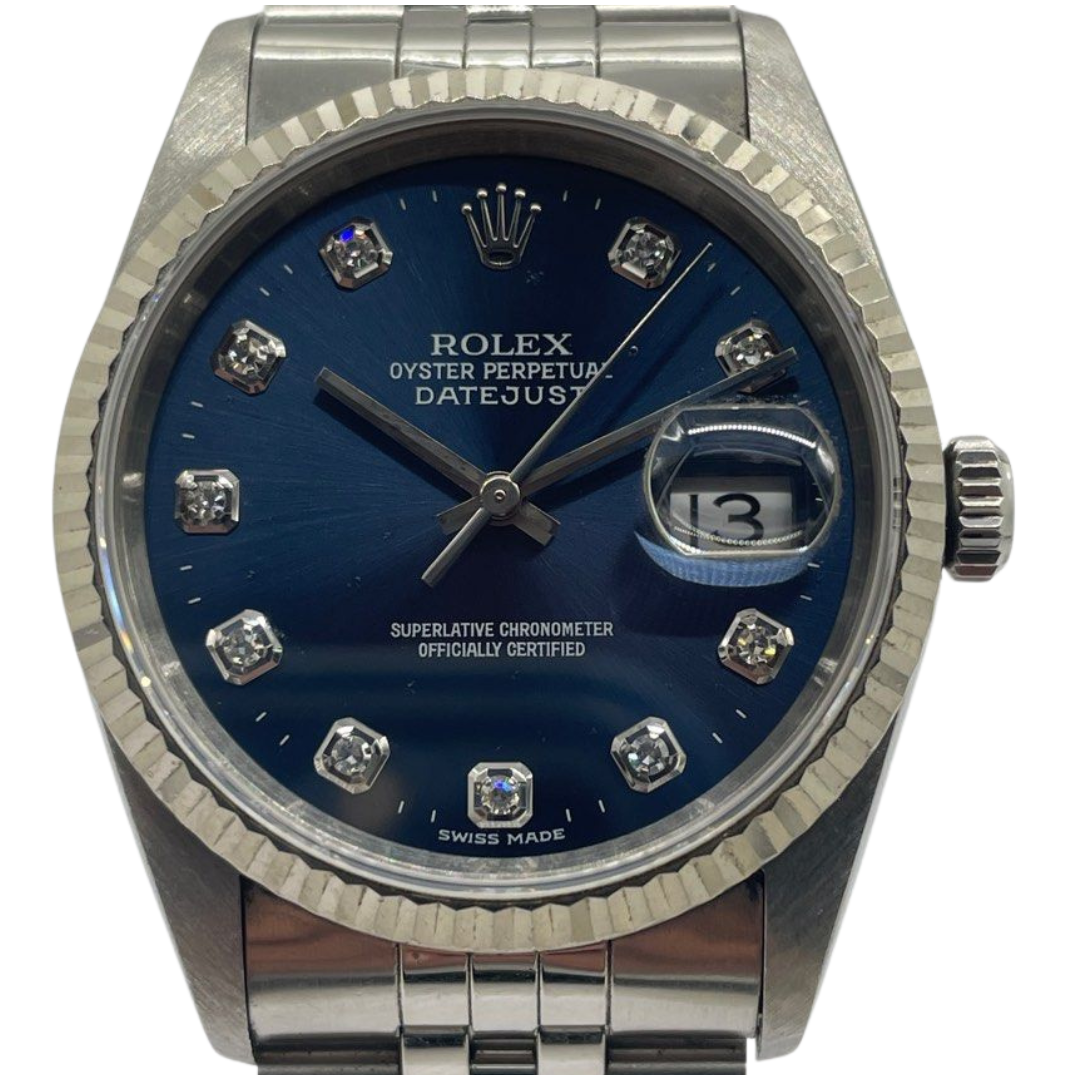 Rolex Datejust 16234 36mm Diamond Blue Dial Automatic Watch