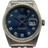 Rolex Datejust 16234 36mm Diamond Blue Dial Automatic Watch
