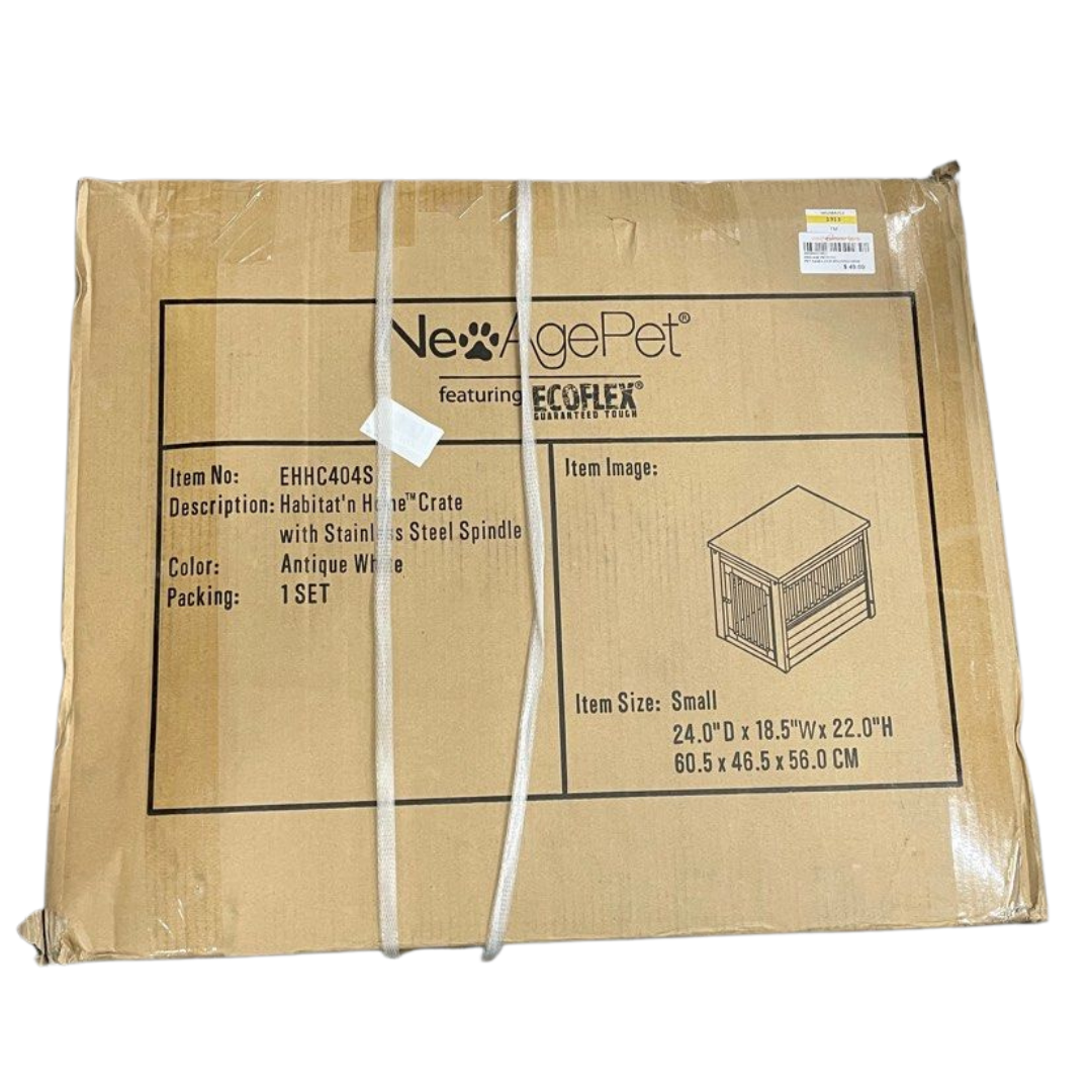 New Age Pet ecoFLEX Pet Crate/End Table, Small, Antique White