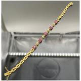 18K Yellow Gold Natural Ruby & Diamond Bracelet