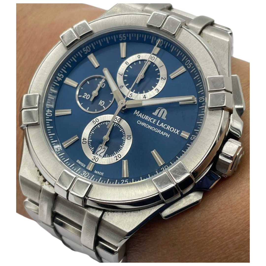 Maurice Lacroix Aikon 44mm Quartz Chronograph Blue Dial Watch