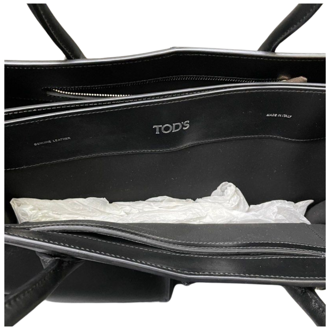 TOD'S Black Leather Tote Bag