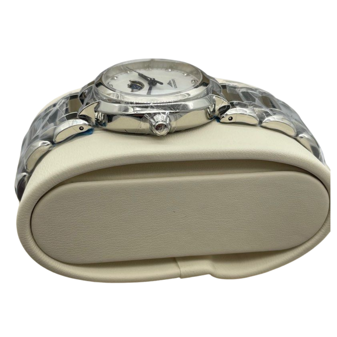 Longines PrimaLuna Moonphase 30.5mm Quartz White Mother of Pearl Diamond Dial Watch L8.115.4.87.6