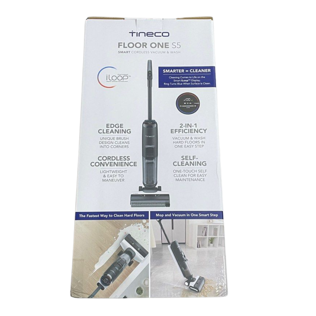 Tineco Floor One S5 - Wet & Dry Vacuum, Cordless, 220W, 35 min Run Time, 0.8L Clean Water Capacity, Cleaning Dual Tank System, Voice Prompt Enabled, LED Screen Display