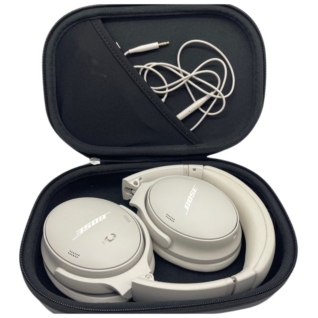 Bose QuietComfort Wireless Noise Cancelling Headphones, Bluetooth Over Ear Headphones with Up To 24 Hours of Battery Life, White Smoke