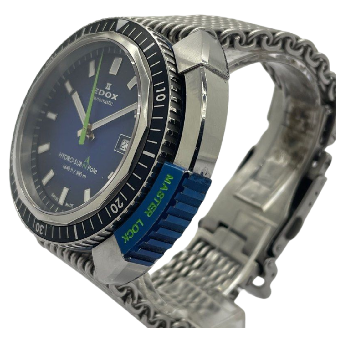 EDOX Hydro-Sub Diver 46mm Automatic Blue Dial Watch 80301