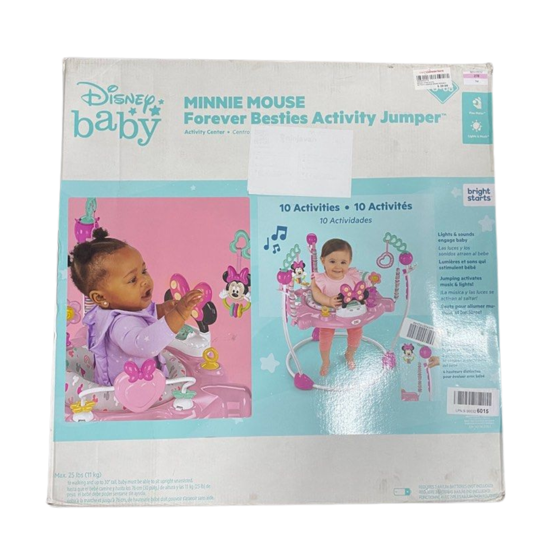 Bright Starts Disney Baby Minnie Mouse Activity Jumper - Forever Besties with Lights and Melodies, 6 Months +