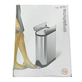SIMPLE HUMAN 18 Liter / 4.8 Gallon Butterfly Lid Kitchen Step Trash Can, Brushed Stainless Steel