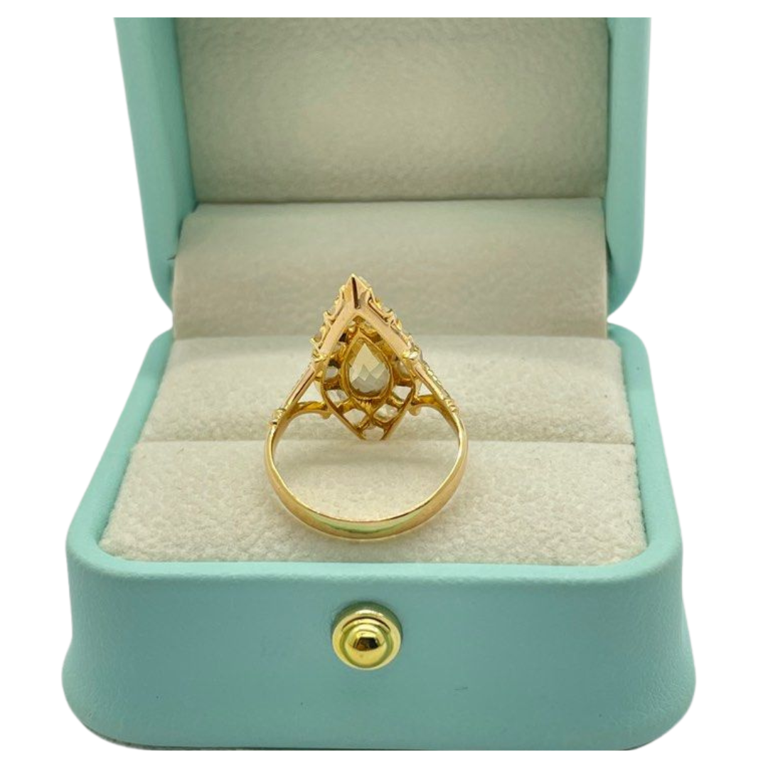 750 Yellow Gold Intan Diamond Ring