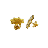 916 Yellow Gold Natural Diamond Earring