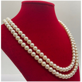 Akoya Pearl Necklace, Silver Clasp