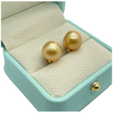 18K Yellow Gold Golden Pearl Earring