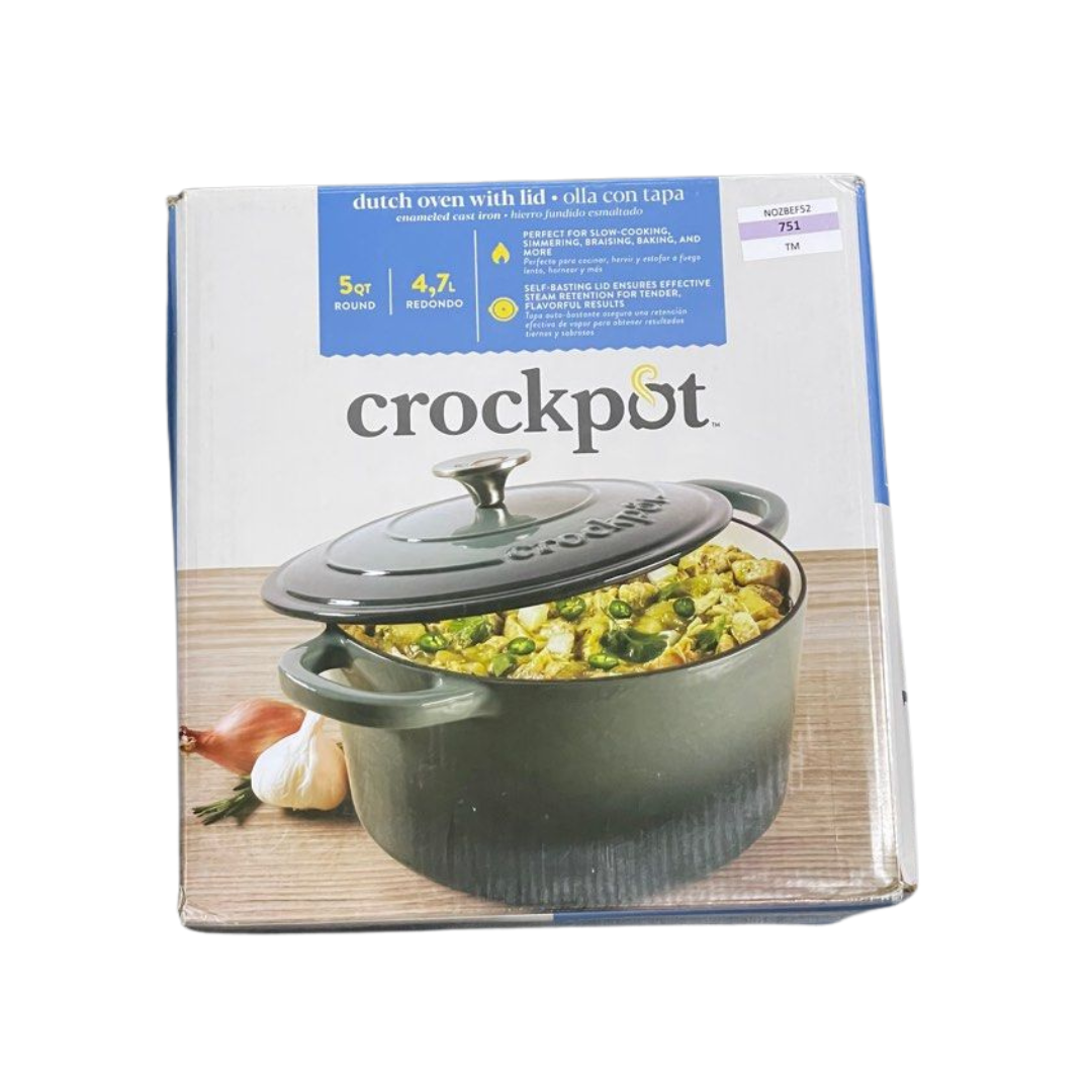 Crock-Pot Artisan Round Enameled Cast Iron Dutch Oven, 5-Quart