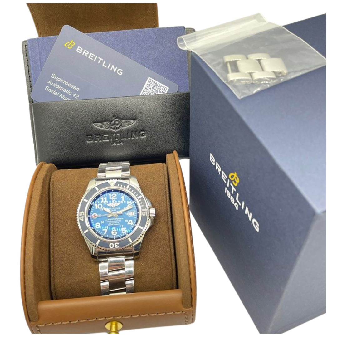 Breitling Superocean II 42mm Automatic Blue Dial Watch Secondary image