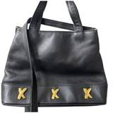 Paloma Picasso Shoulder Black Leather Bag w/Sling